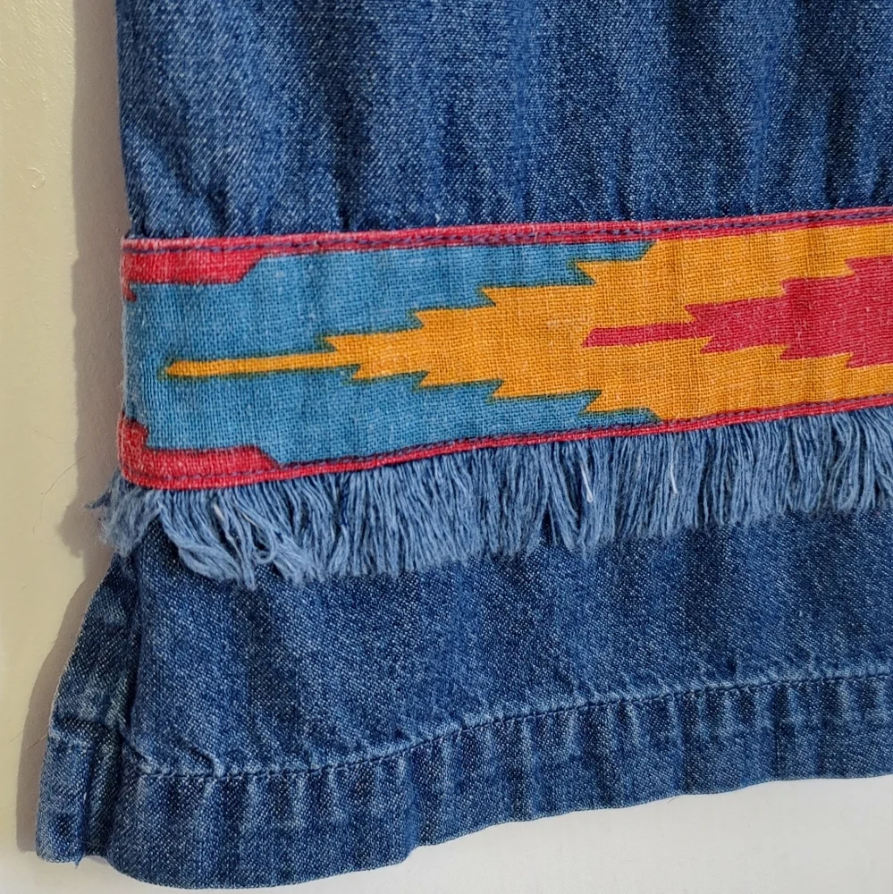 Embroidered Blue Denim Skirt - Picture 7 of 7